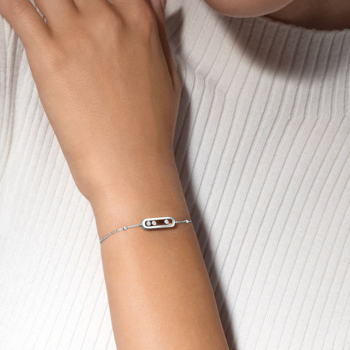 Messika Baby Move Pavé Diamond Bracelet in 18K White Gold
