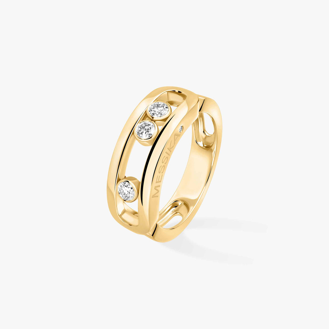 Messika Move Classique Large Ring in 18K Yellow Gold with Diamonds