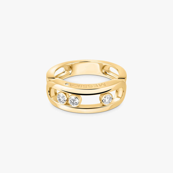 Messika Move Classique Large Ring in 18K Yellow Gold with Diamonds