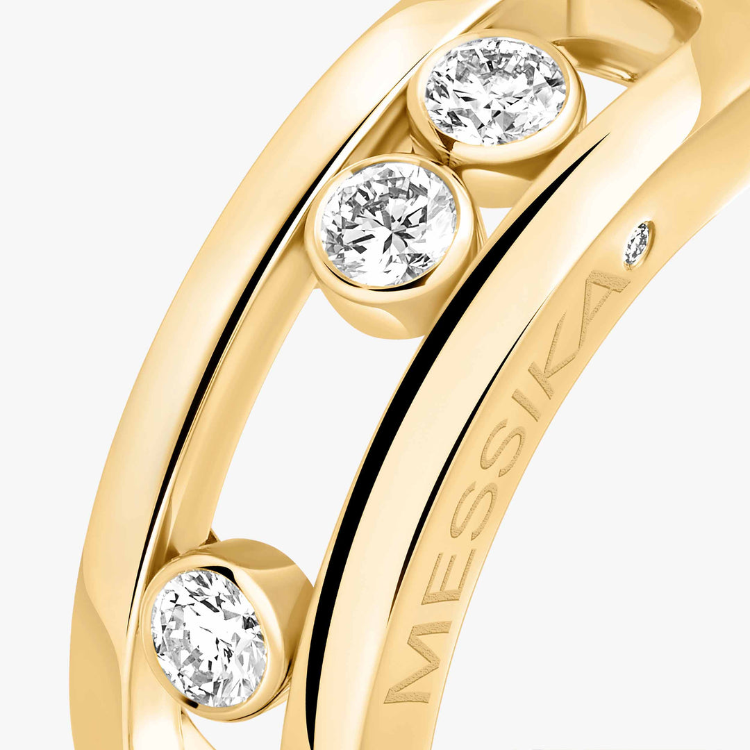 Messika Move Classique Large Ring in 18K Yellow Gold with Diamonds
