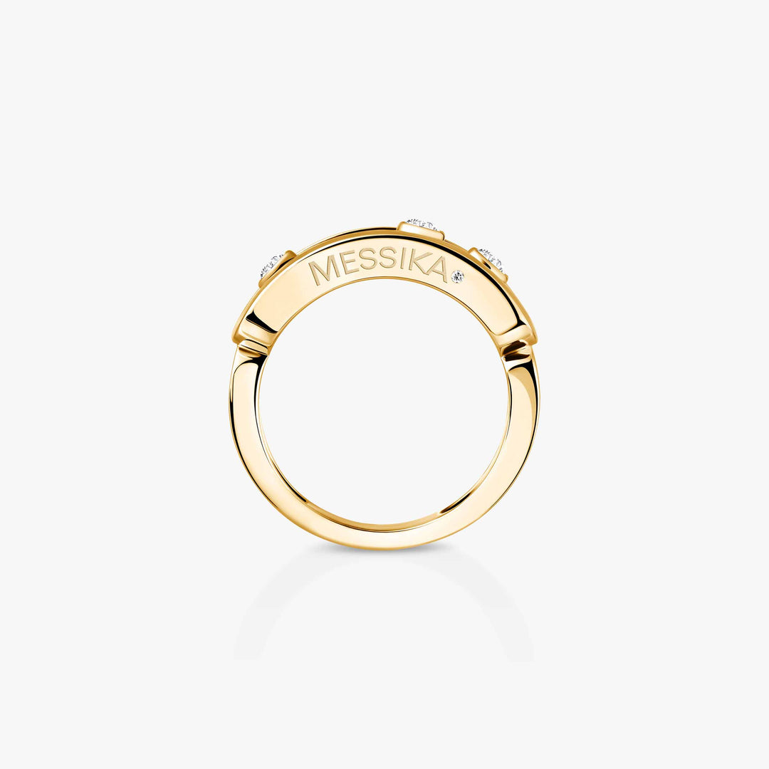 Messika Move Classique Large Ring in 18K Yellow Gold with Diamonds