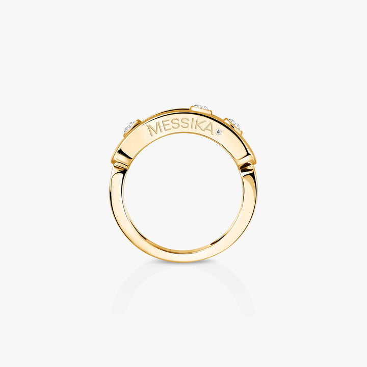 Messika Move Classique Large Ring in 18K Yellow Gold with Diamonds
