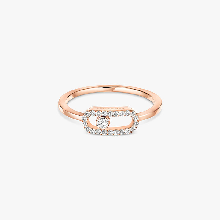 Messika Move Uno Half Pavé Diamond Ring in 18K Rose Gold