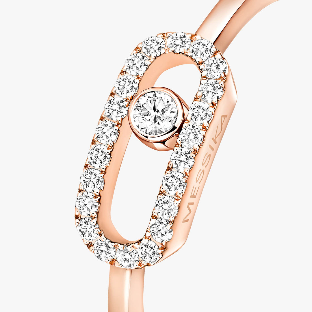 Messika Move Uno Half Pavé Diamond Ring in 18K Rose Gold
