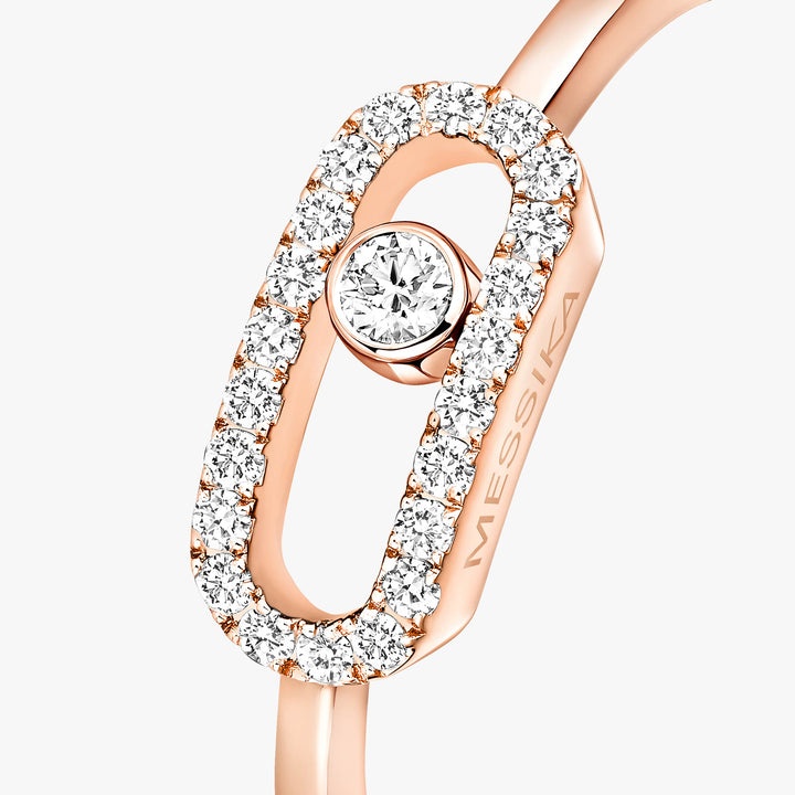 Messika Move Uno Half Pavé Diamond Ring in 18K Rose Gold