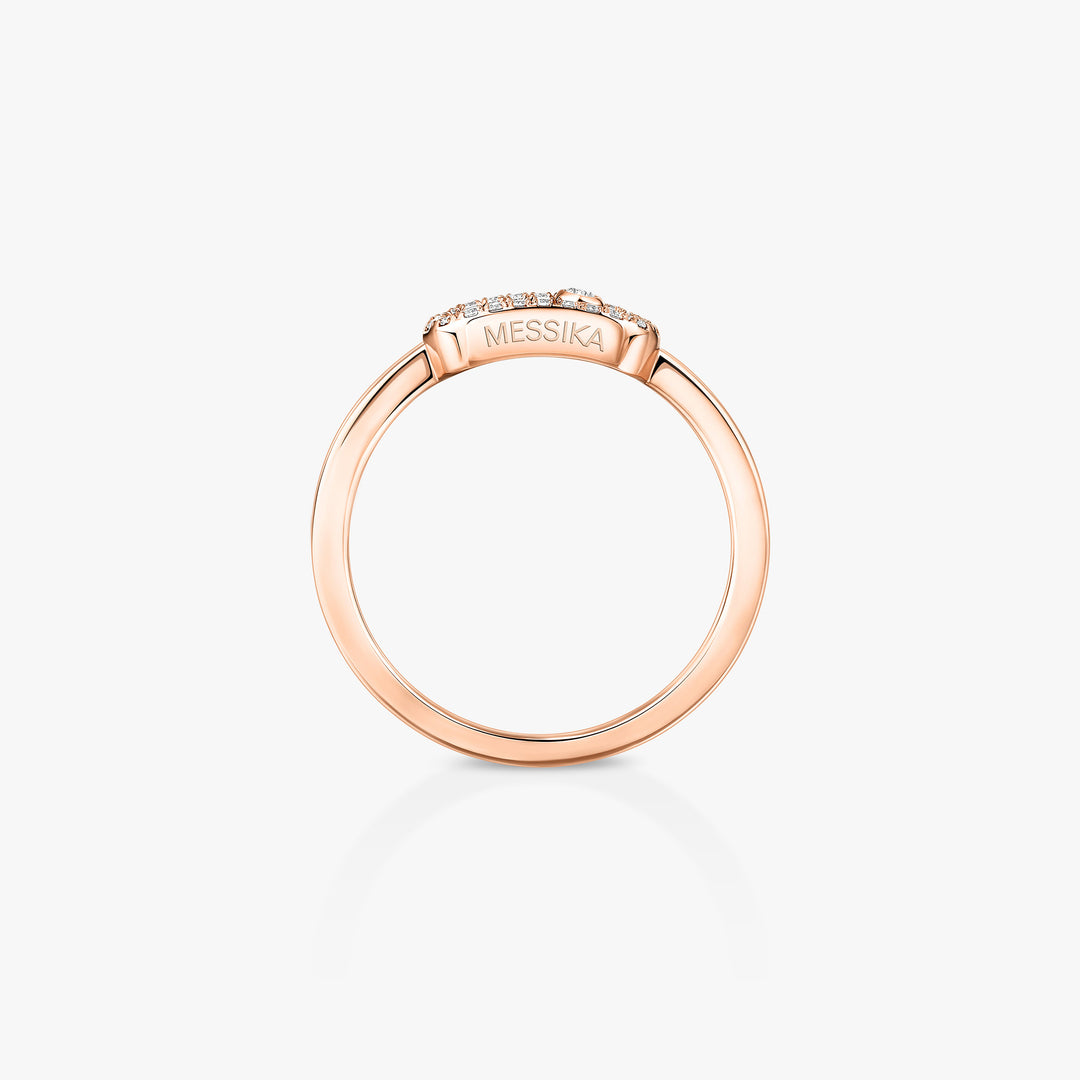Messika Move Uno Half Pavé Diamond Ring in 18K Rose Gold