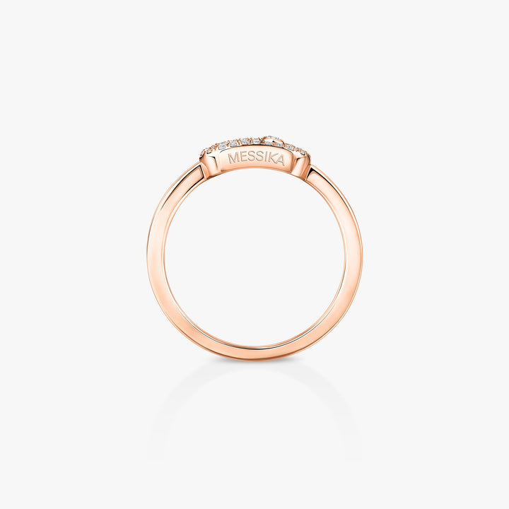 Messika Move Uno Half Pavé Diamond Ring in 18K Rose Gold