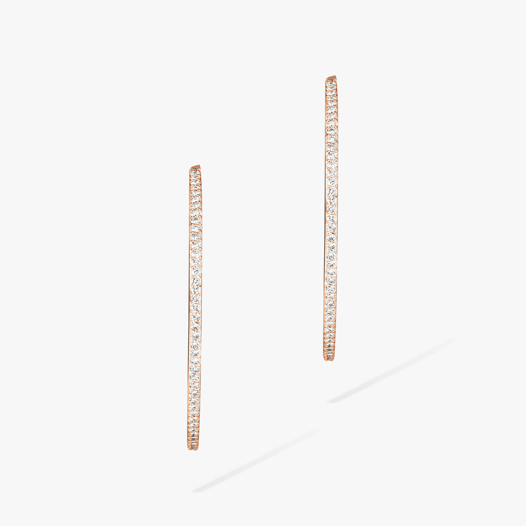 Messika Gatsby Medium Hoop Earrings in 18K Rose Gold with Diamonds