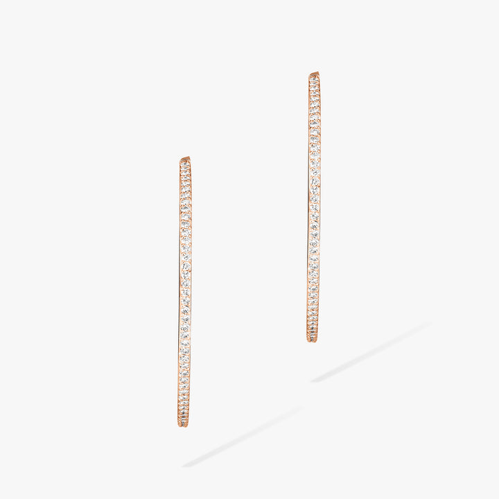 Messika Gatsby Medium Hoop Earrings in 18K Rose Gold with Diamonds