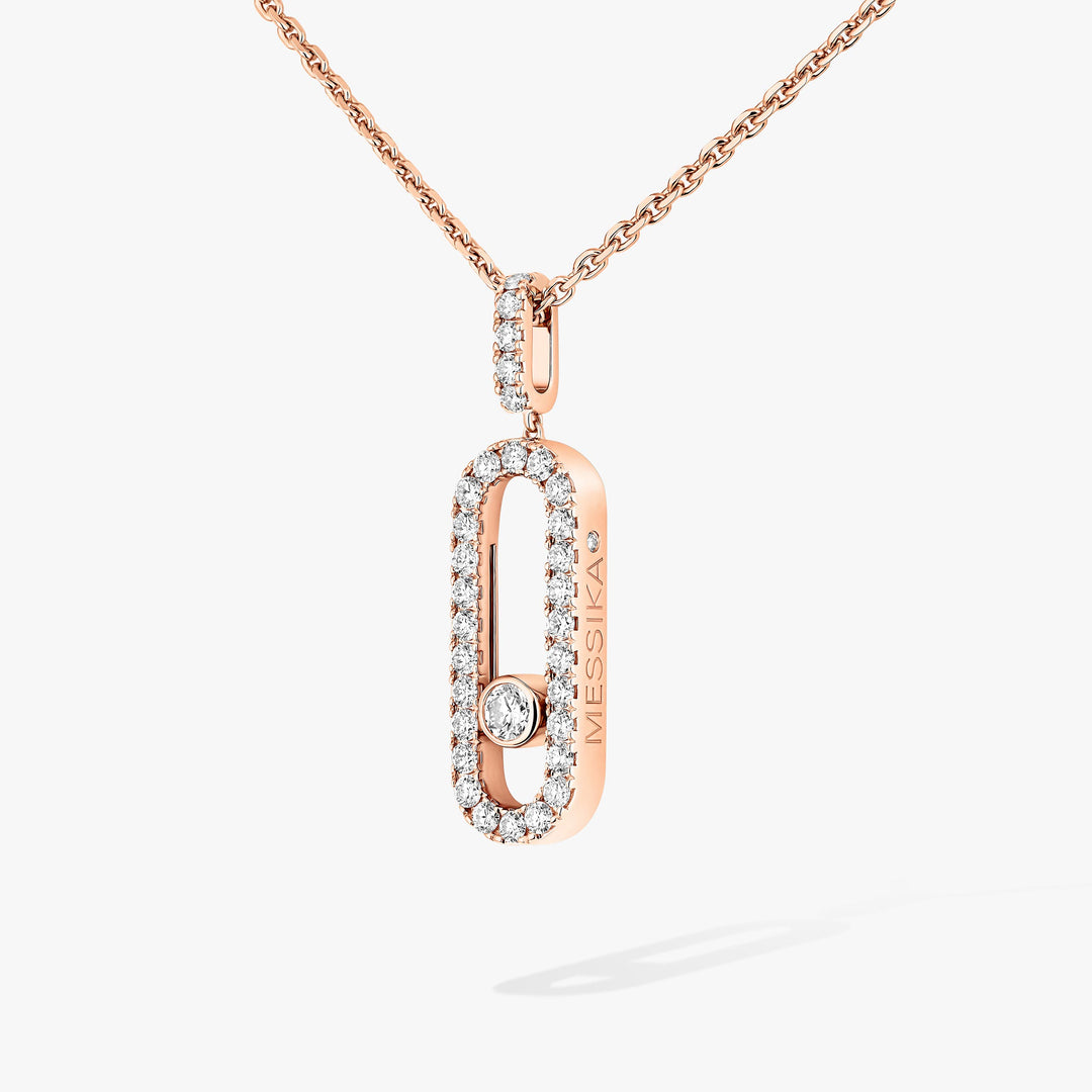 Messika Move Uno Pavé Diamond Necklace in 18K Pink Gold