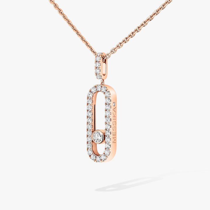 Messika Move Uno Pavé Diamond Necklace in 18K Pink Gold