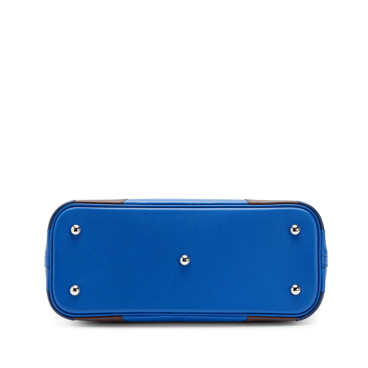 Hermès Limited Edition Rainbow Bolide 30 in Bleu Frida, Bleu Saphir & Rouge Sellier Epsom Leather with Palladium Hardware