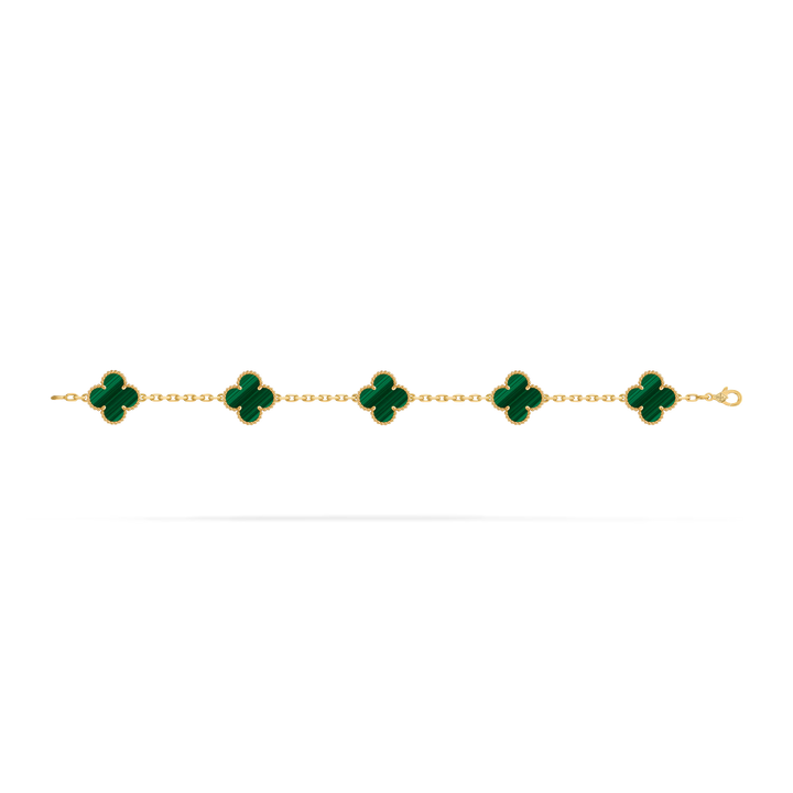 Van Cleef & Arpels Vintage Alhambra Bracelet 5 Motifs 18K Yellow Gold - Gemaee  UAE