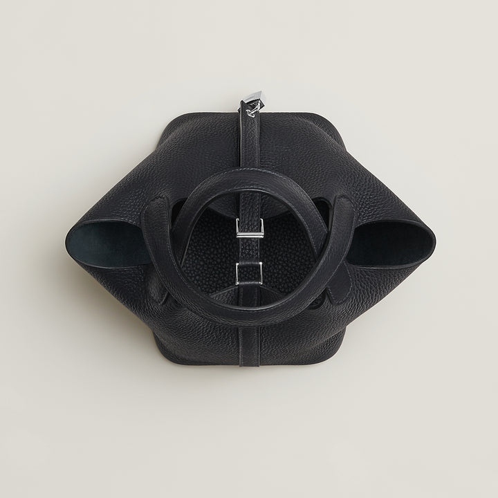 Hermès Picotin Lock 18 Noir Clemence Leather Bag with Palladium Hardware