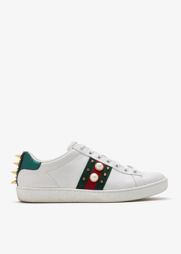 Gucci Ace Studded Pearl Sneakers