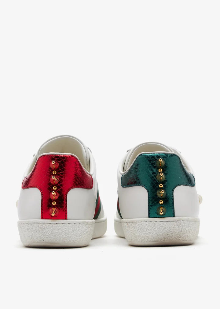 Gucci Ace Studded Pearl Sneakers