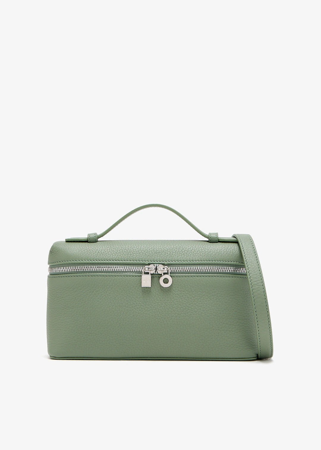 Loro Piana Extra Pocket L19 Pouch in Sage Brush Leaves Grained Calfskin with Silver Hardware