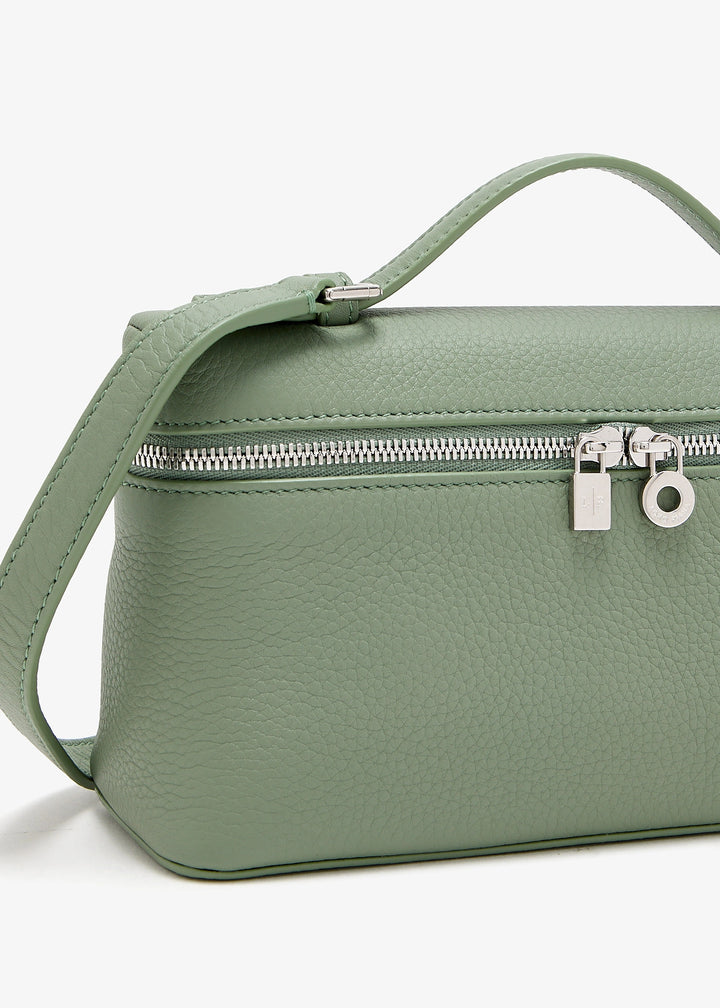Loro Piana Extra Pocket L19 Pouch in Sage Brush Leaves Grained Calfskin with Silver Hardware