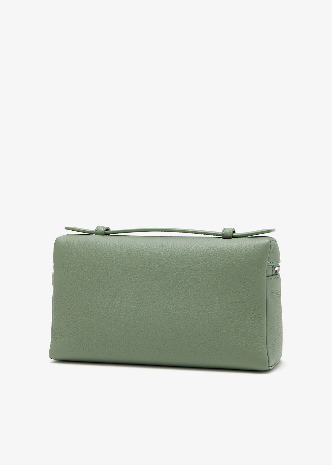 Loro Piana Extra Pocket L19 Pouch in Sage Brush Leaves Grained Calfskin with Silver Hardware