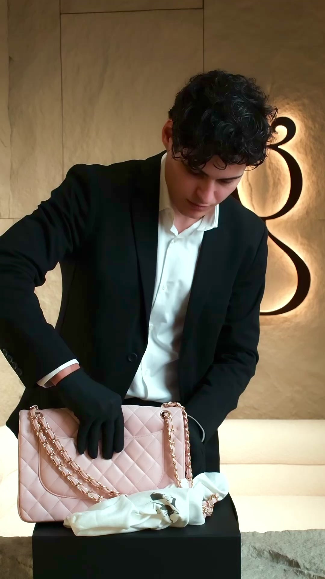 Chanel Lambskin Quilted Jumbo Double Flap Light Pink Bag