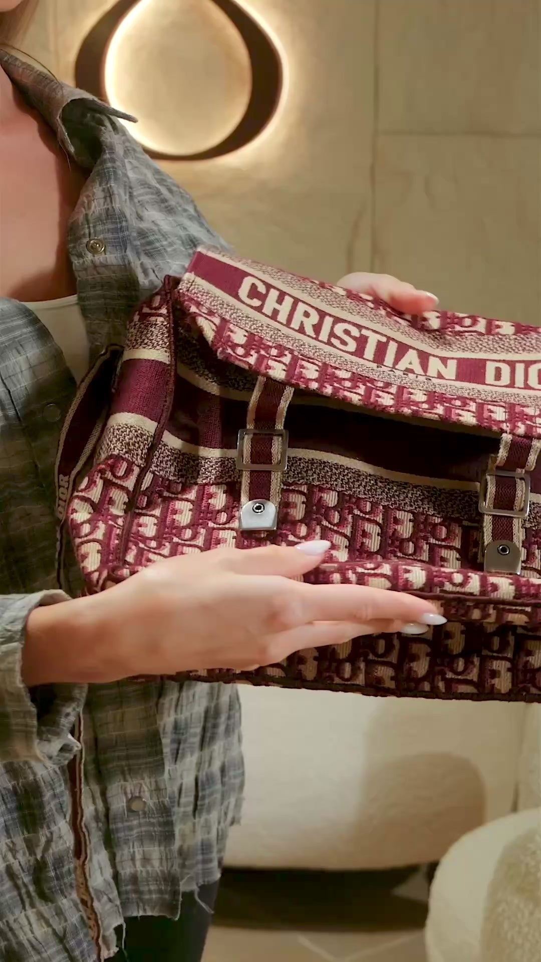 Christian Dior Diorcamp Messenger Bag Lila Oblique Canvas Medium