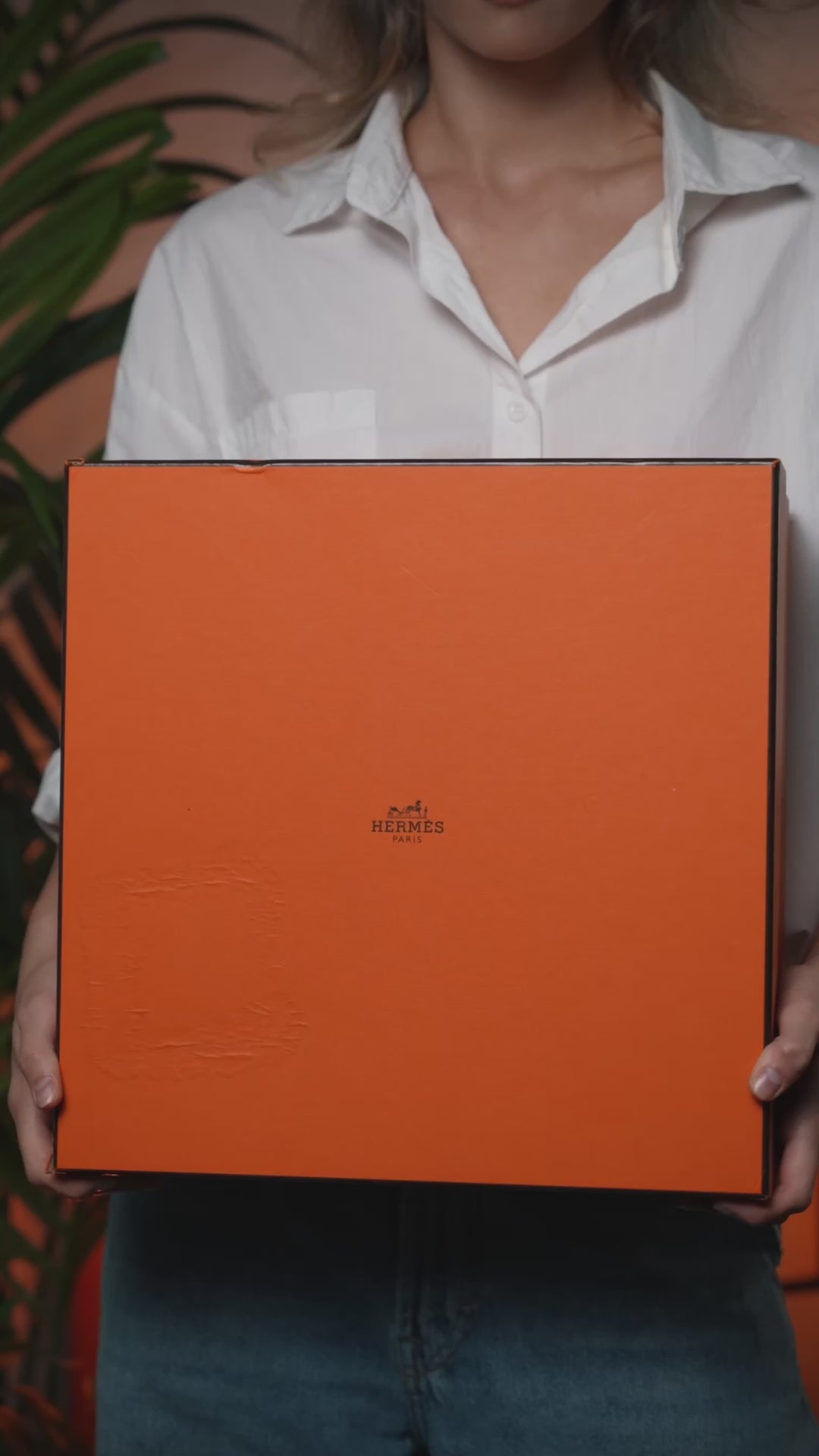 Hermès Blue Brighton/Capucine Swift Leather Palladium Jypsier 28