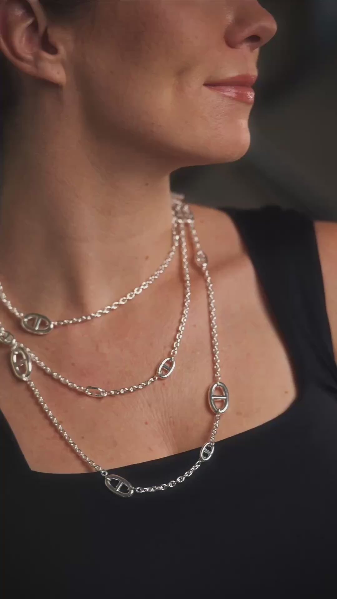 Hermès Farandole Sautoir 160cm Sterling Silver Necklace