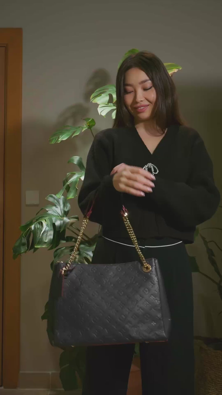 Louis Vuitton Surène MM Navy Monogram Empreinte Bag