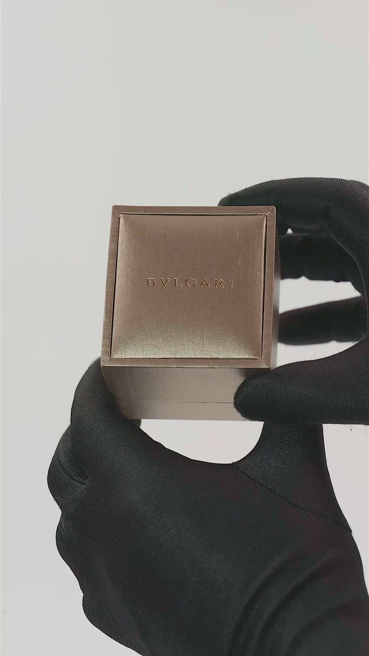 Bulgari Serpenti Viper Ring in 18K Rose Gold with Pavé Diamonds