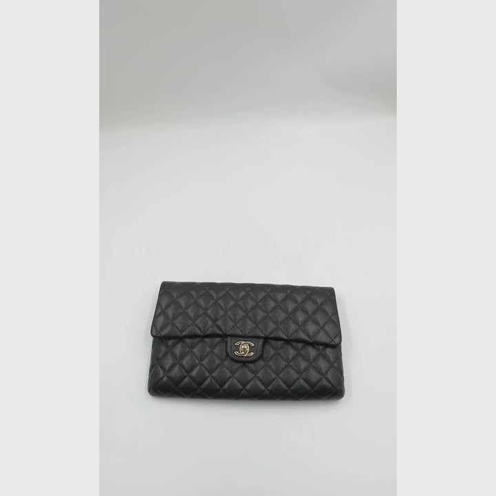 Chanel Caviar Flap Clutch Black Bag