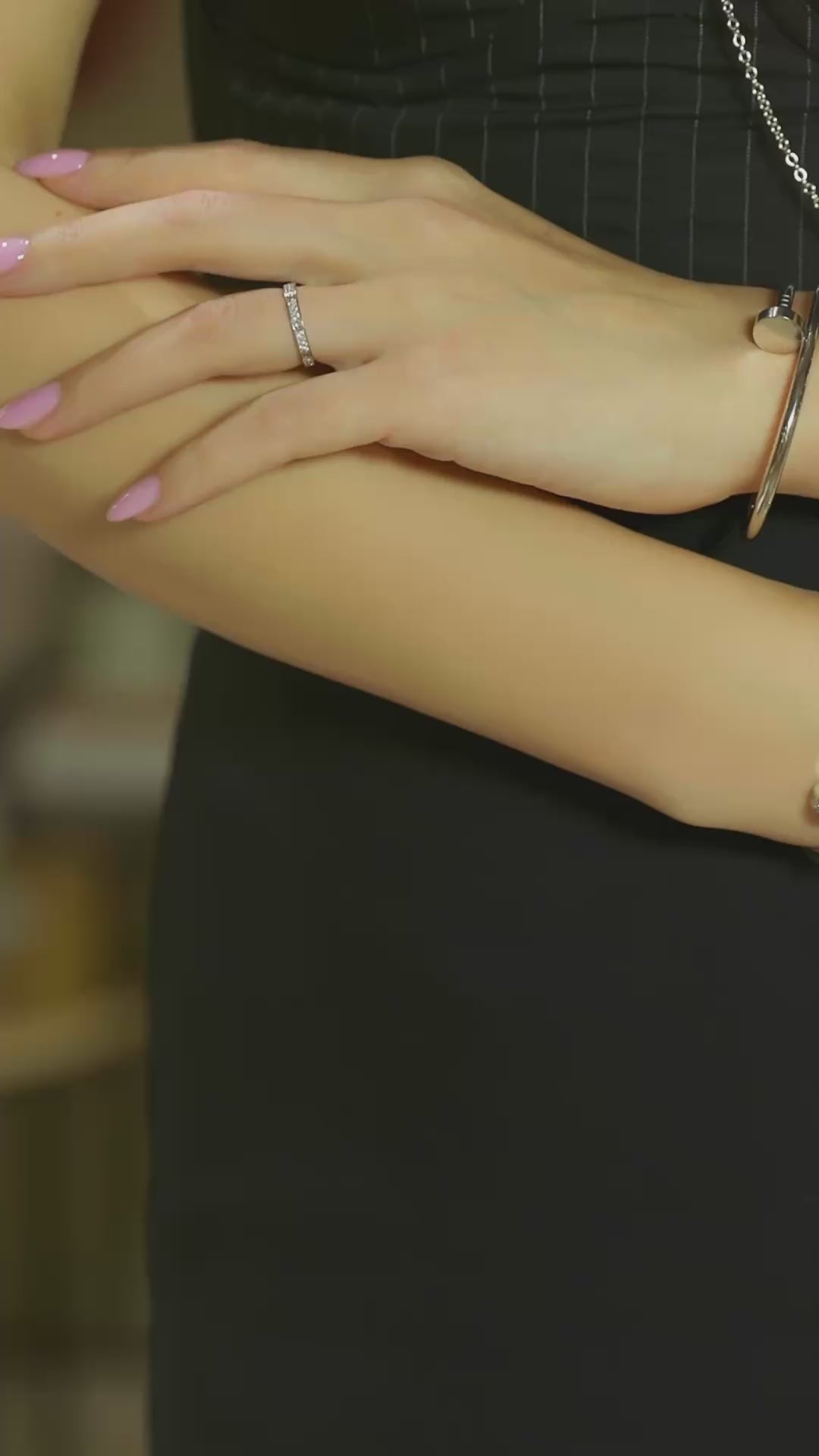 Cartier Juste Un Clou Classic Bracelet in 18K White Gold with Diamonds, Size 16