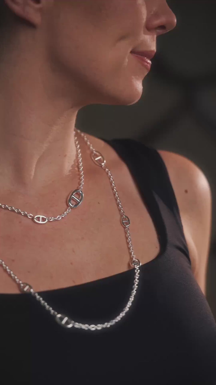 Hermès Farandole Long Necklace 120 in Sterling Silver