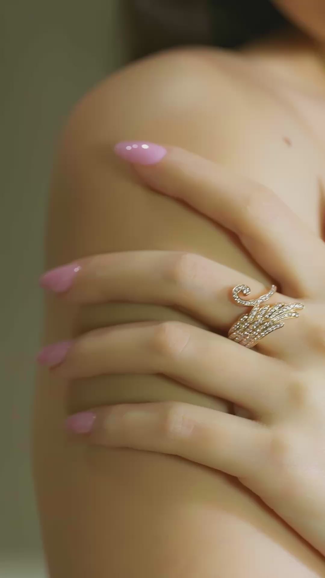 18K Rose Gold Garrard Wings Embrace Diamond Ring