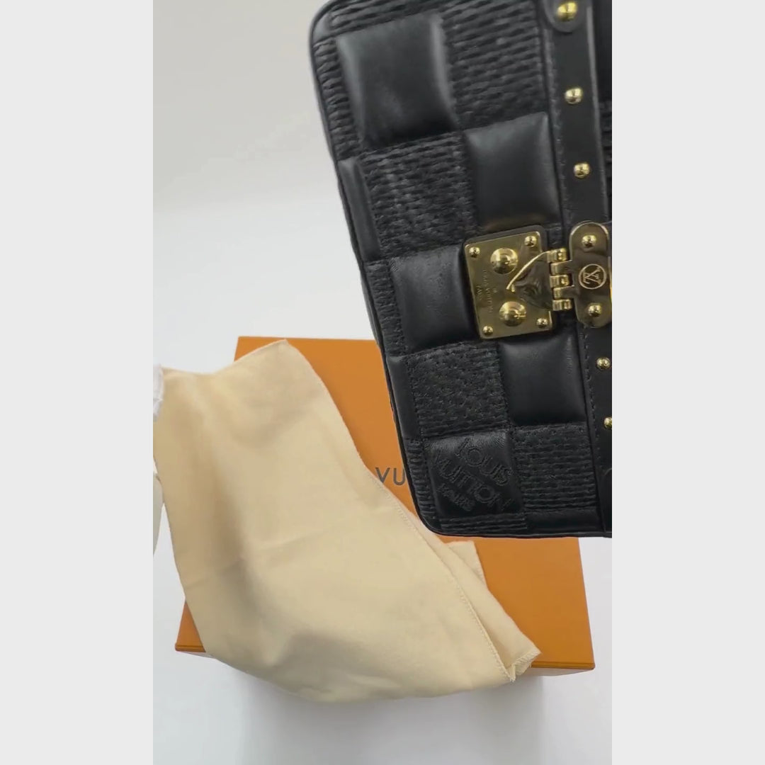 Louis Vuitton Lambskin Damier Quilt Troca MM Black Bag