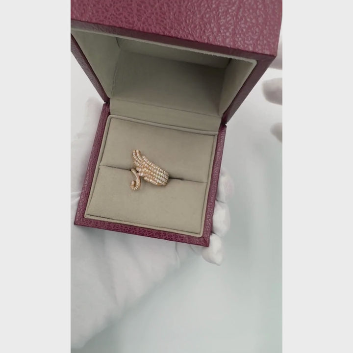 18K Rose Gold Garrard Wings Embrace Diamond Ring