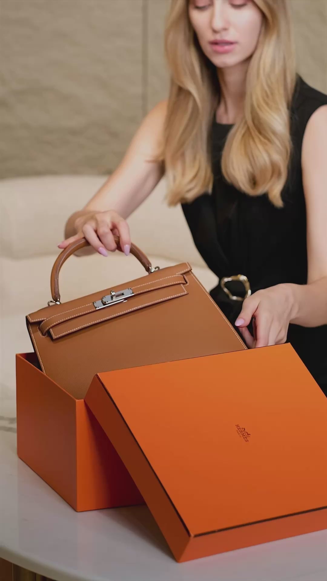 Hermès Kelly Sellier 28 in Gold Color Epsom Leather with Palladium Hardware Bag
