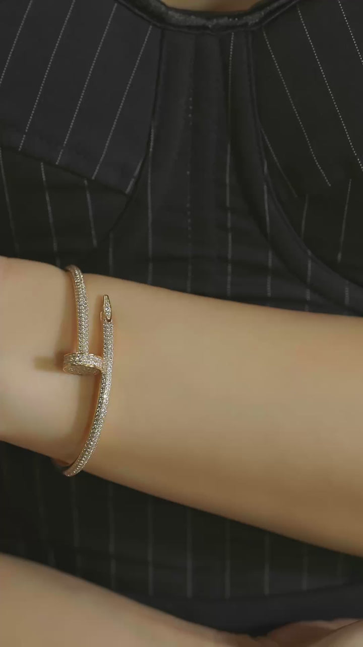 Cartier Juste un Clou Bracelet Classic Model in 18K Rose Gold with Diamonds