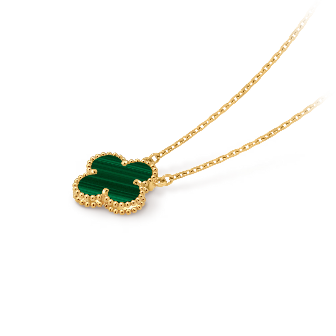 Van Cleef & Arpels Vintage Alhambra Pendant in 18K Yellow Gold with Malachite