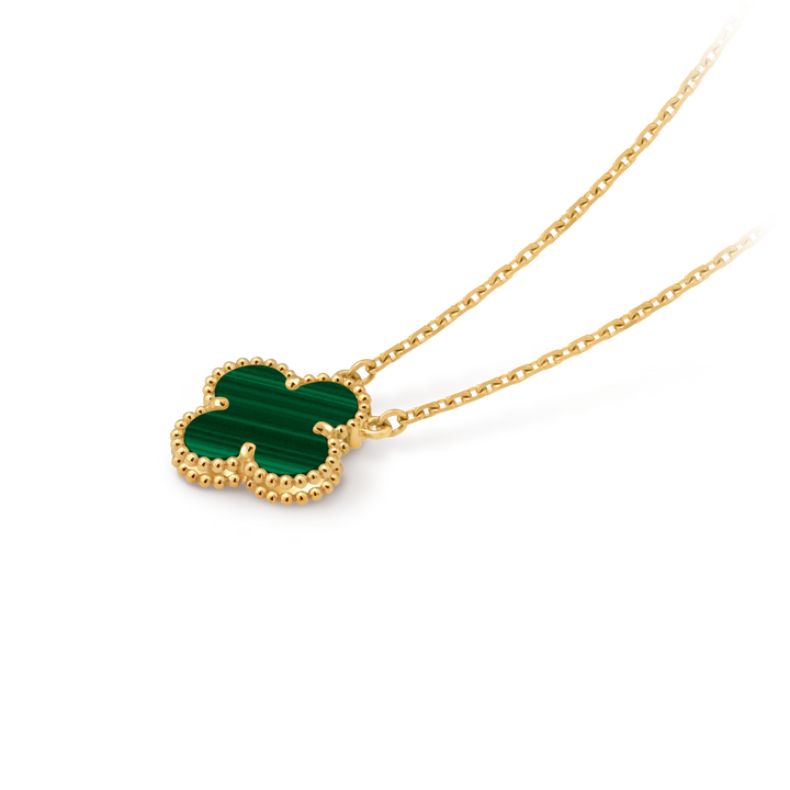 Van Cleef & Arpels Vintage Alhambra Pendant in 18K Yellow Gold with Malachite