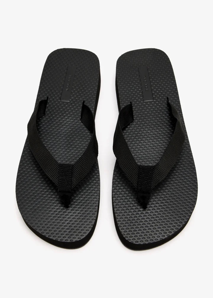The Row Dune Flatform Flip Flops in Black Grosgrain