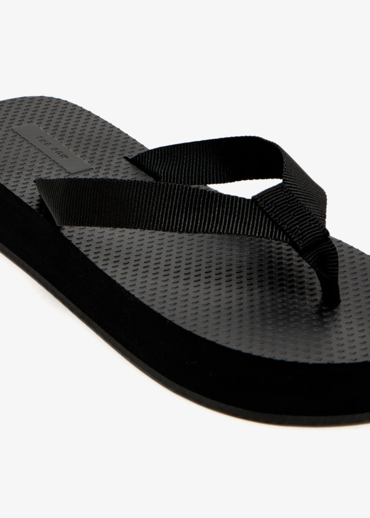 The Row Dune Flatform Flip Flops in Black Grosgrain