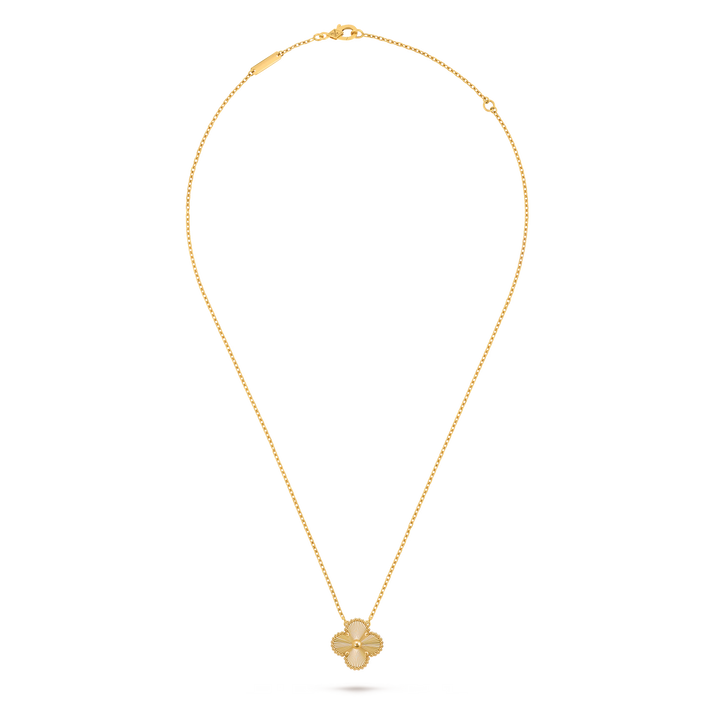 Van Cleef & Arpels Vintage Alhambra Pendant in Guilloché 18K Yellow Gold - Gemaee  UAE