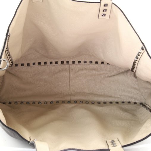 Valentino Garavani Rockstud Shopping Tote Printed Leather Large Bag - Gemaee UAE