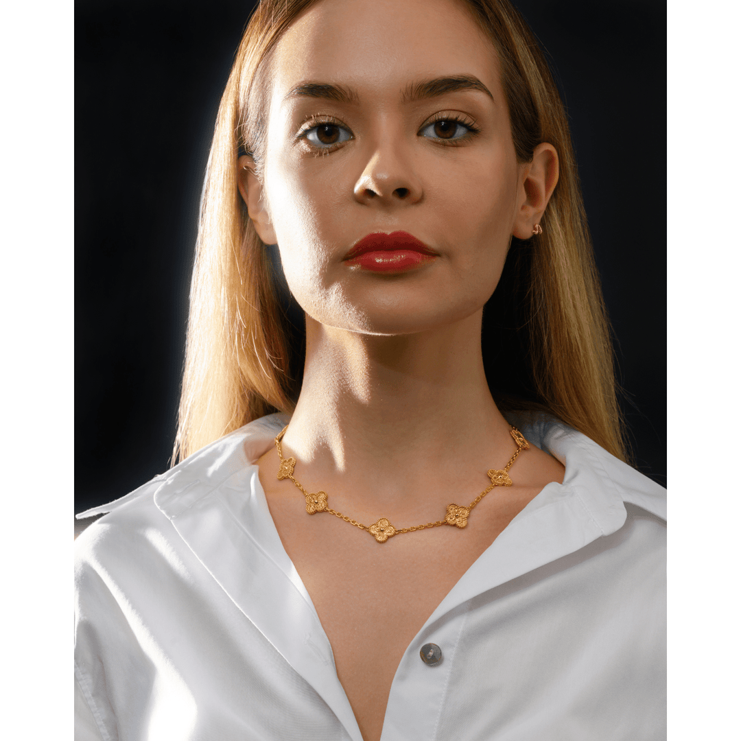 Van Cleef Vintage Alhambra necklace, 10 motifs Gemaee UAE