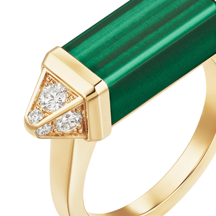 Cartier Yellow Gold, Diamond and Malachite Les Berlingots de Ring - Gemaee  UAE