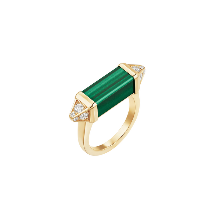 Cartier Yellow Gold, Diamond and Malachite Les Berlingots de Ring - Gemaee  UAE