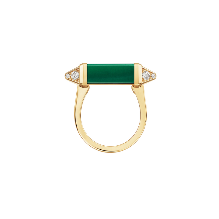 Cartier Yellow Gold, Diamond and Malachite Les Berlingots de Ring - Gemaee  UAE