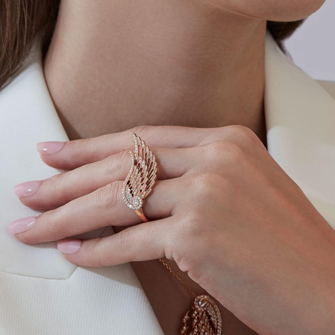 Angel Wings Embrace Garrard Wing Ring Wings Embrace Pink Sapphire