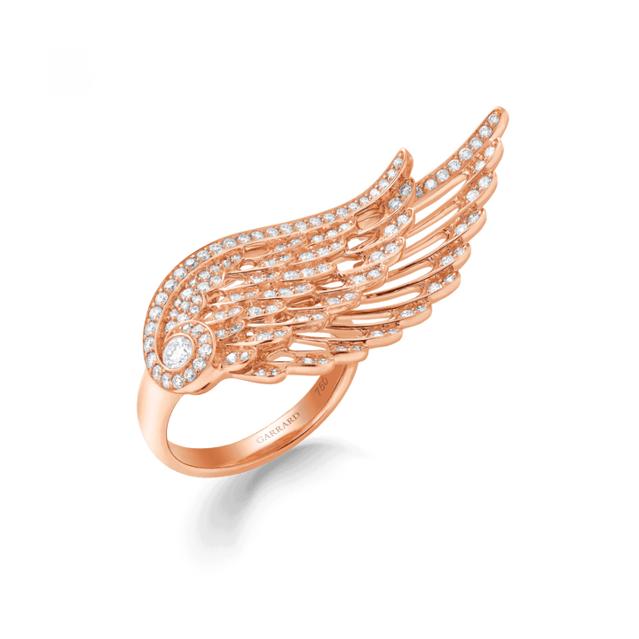 18K Rose Gold Garrard Wings Embrace Diamond Ring - Gemaee UAE