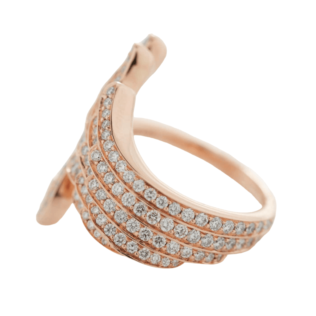 18K Rose Gold Garrard Wings Embrace Diamond Ring - Gemaee UAE